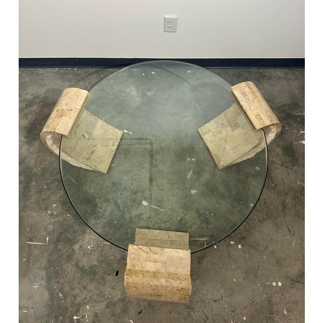 Faux Travertine Coffee Table by Magnussen Home For Sale - Image 6 of 9