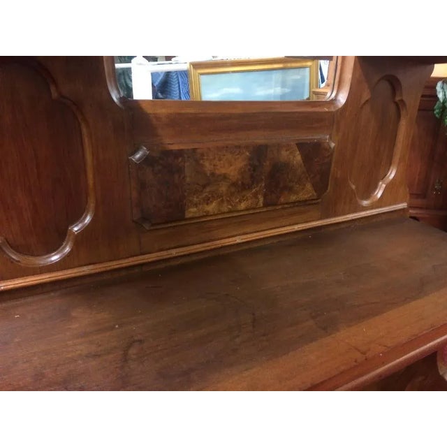 Victorian Furniture Antique Large Shelf Walnut Furniture Large Tall Antique Mirror Etagere Étagère For Sale - Image 9 of 13