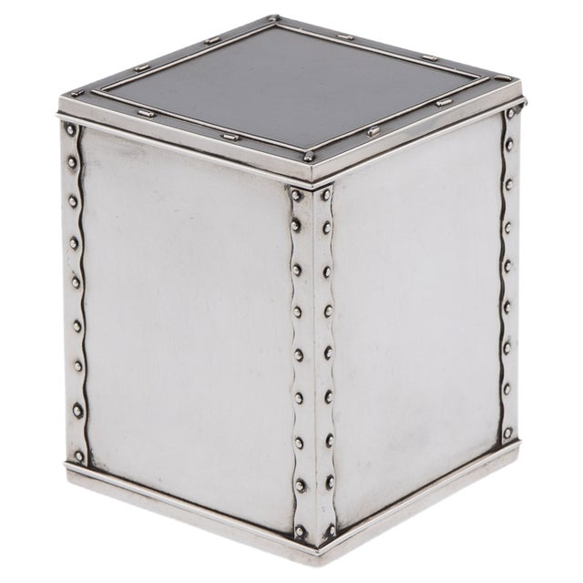 19th Century Indian Solid Silver Tea Chest Shaped Caddy for Hamilton & Co, 1860 For Sale