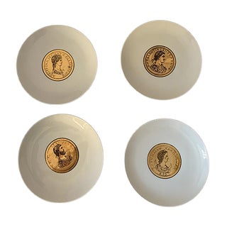 Emporers Plates by Atelier Fornasetti, 1940s, Set of 4 For Sale