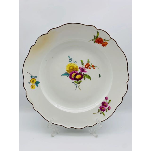 Sword Mark Wall Plate with Floral Pattern from Meissen Porcelain, 1770 For Sale - Image 6 of 6