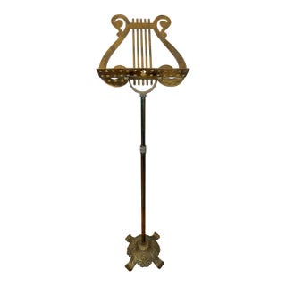 Vintage Brass Lyre Music Stand For Sale