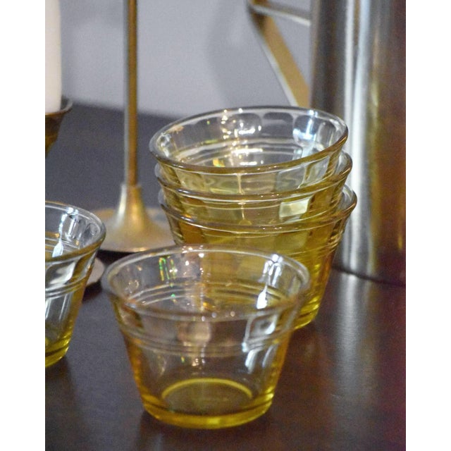 Mid-Century Modern 1960s Yellow Amber Glass / Ramekins- Set of 5 For Sale - Image 3 of 3