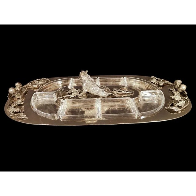 Metal Italian Silver Metal Centerpiece, 1970s For Sale - Image 7 of 12