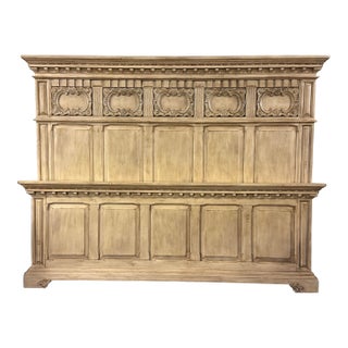 King Size Regency Wood Headboard + Footboard, Set For Sale