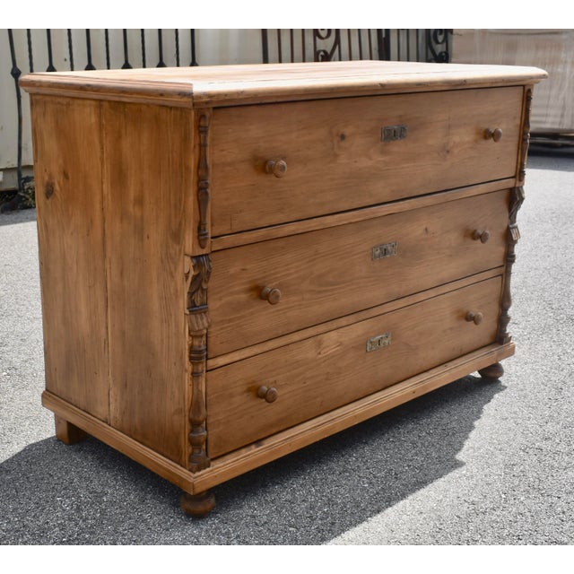 Pine Chest of Three Drawers, Hungary. For Sale - Image 4 of 15