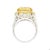 Art Nouveau Mid 20th Century 17 Carat No Heat Cushion Yellow Sapphire & Diamond Halo Ring Size 6.5 For Sale - Image 3 of 7