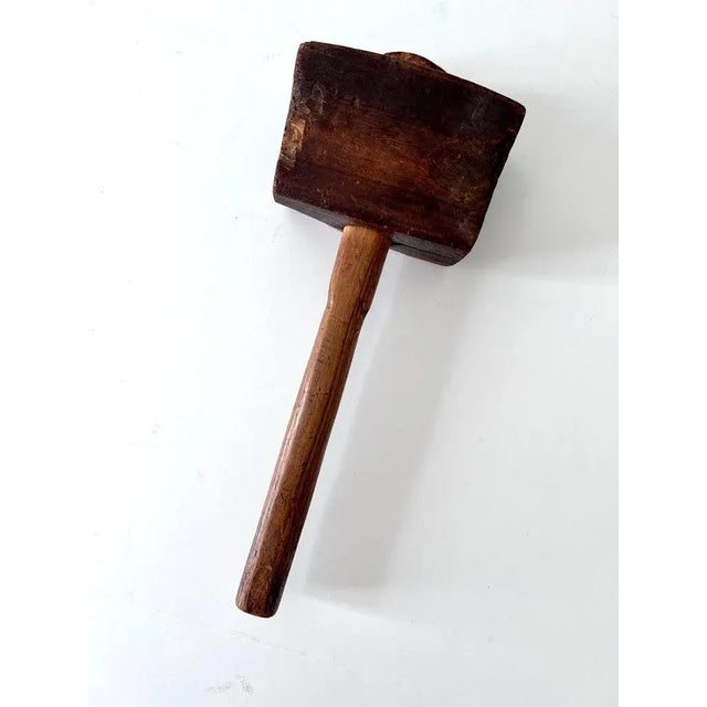 Folk Art Hand Made Wooden Mallet For Sale - Image 3 of 7