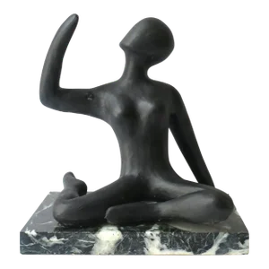 Female Figurative Sculpture on Marble Base in the Jean Arp Style