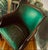 Mid-Century Modern Midcentury Green Leather Club Chair With Nailhead Trim in the Style of Hickory Chair For Sale - Image 3 of 14