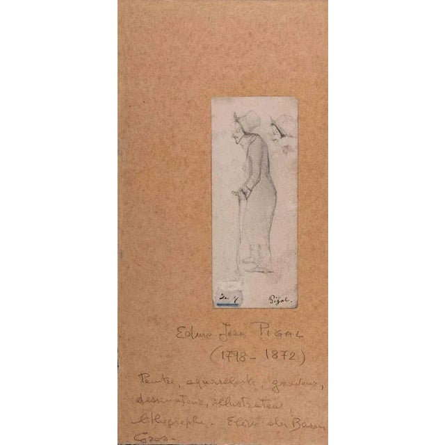 Old Lady is an Original Pencil Drawing realized by Edmé Jean Pigal (1798-1872). The little artwork is in good condition....
