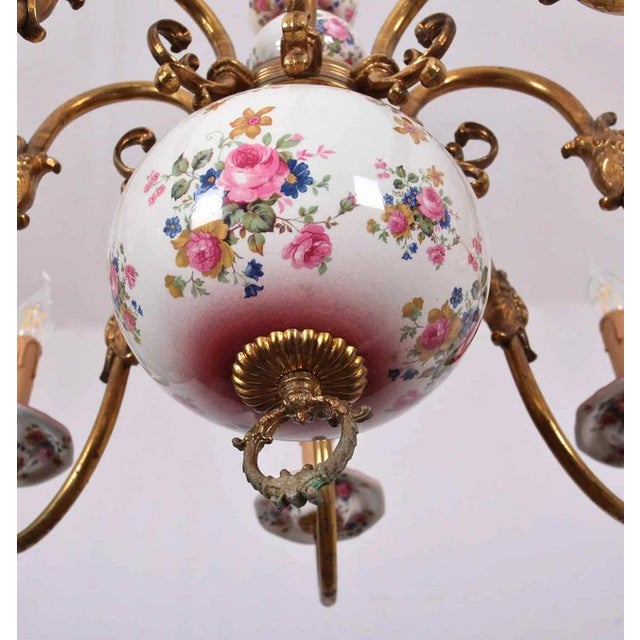 Dutch Eight-Arm Painted Chandelier For Sale - Image 6 of 6