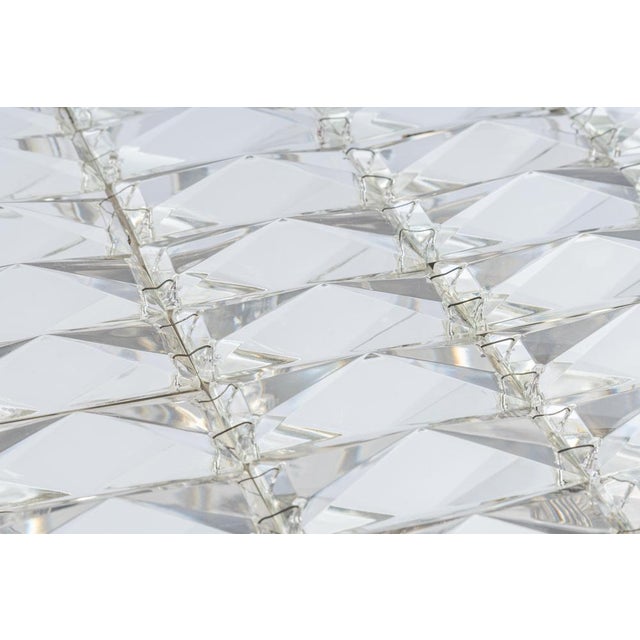 Metal Large Faceted Crystal Flush Mount in the Style of Kinkeldey, Germany, 1960s For Sale - Image 7 of 14