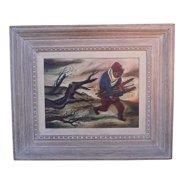 Mid 20th Century William Gropper, Bluster, Oil on Board For Sale