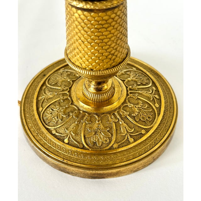 Early 19th Century Single Empire Gilt Bronze Period Candlestick as Lamp For Sale - Image 14 of 18