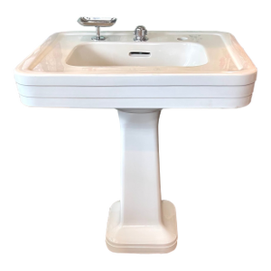 Antique Crane Pedestal Sink 1920's