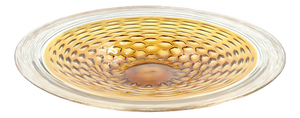 Large Golden Amber Colored Glass Dish