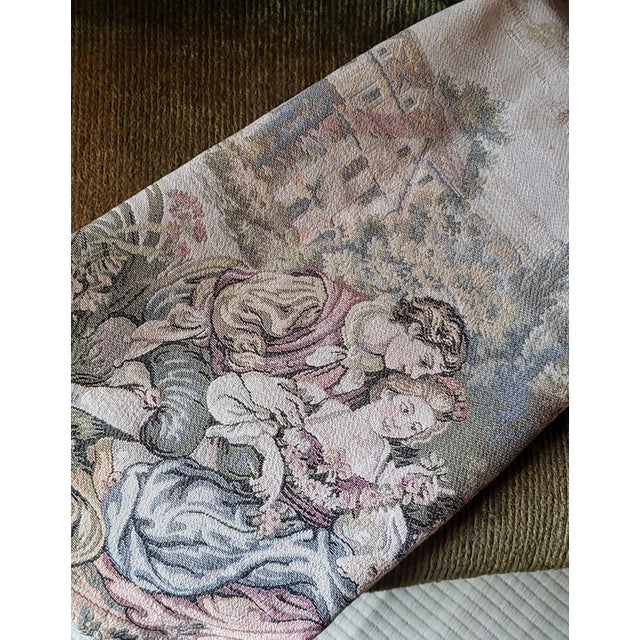 French Provincial Vintage French Woven Needlepoint Panel - Boucher "Noble Pastorale" - 25x25 For Sale - Image 3 of 12