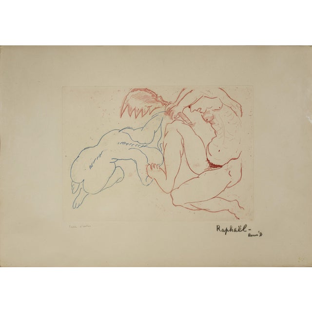 Rare and important colour lithograph “prova d’autore” signed localised and dated ‘raphael roma “70”. it depicts in his...