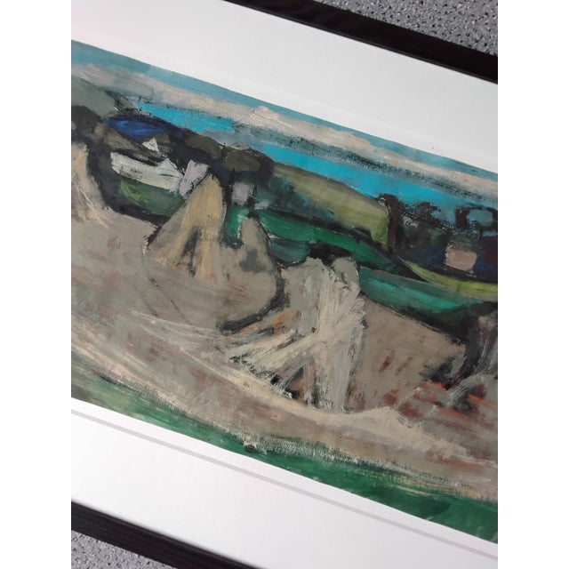 1960s Florence Jamieson, Landscape, 1960s Gouache and Mixed Media, Framed For Sale - Image 5 of 6