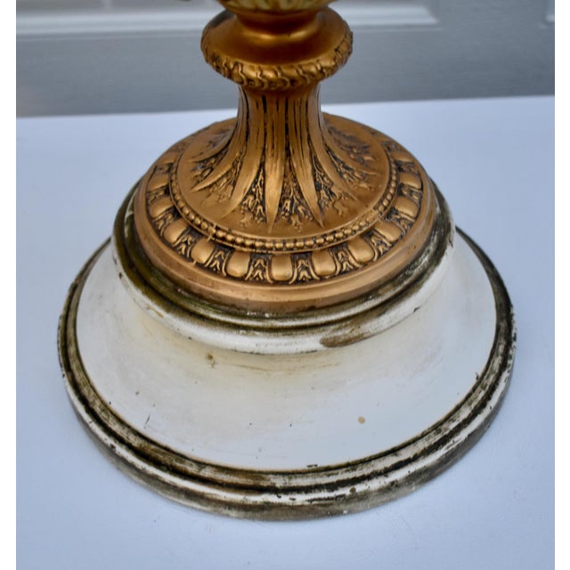 Metal Antique Gilded Metal Lamp Renaissance Style Ornate Ewer Designed Figural Details For Sale - Image 7 of 17