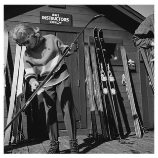 Slim Aarons, New England Skiing Essentials, Estate Stamped Photographic Print, 1955 / 2020s For Sale