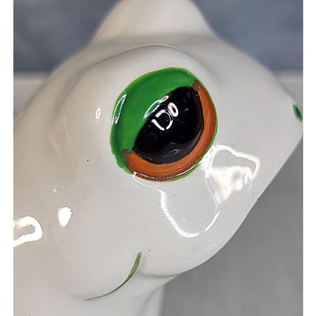 White 1970s Fitz and Floyd Frog Planter For Sale - Image 8 of 12