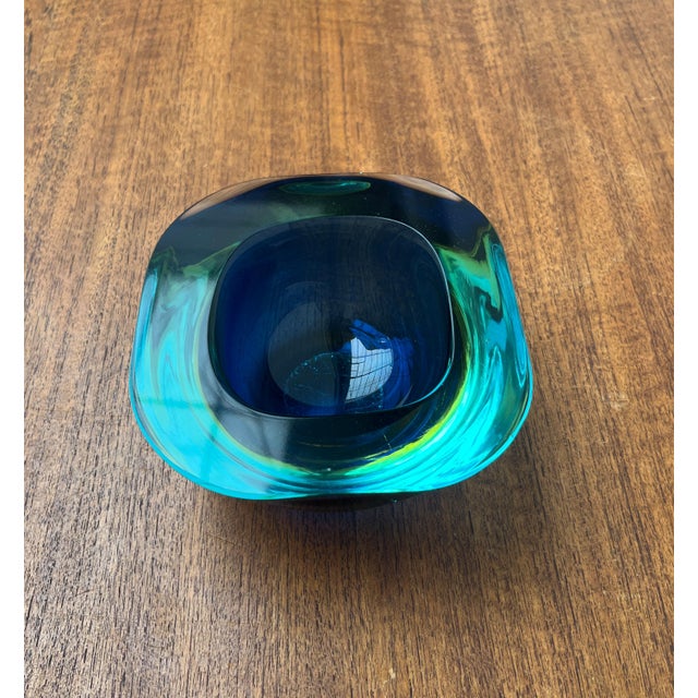 Glass Vintage Sommerso Glass Bowl, 1970s For Sale - Image 7 of 18