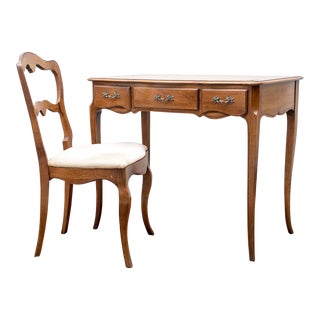 Vintage French Provincial Country Style Desk and Chair For Sale