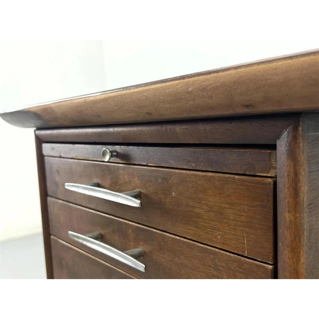 MCM Curved Form Desk With Exposed Sculptural Tripod Legs by Alma For Sale In Charleston - Image 6 of 11