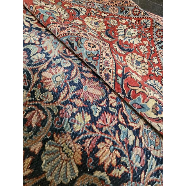 Textile Large Antique Hand-Knotted Kashan Rug, 1930s For Sale - Image 7 of 13
