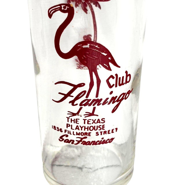 1950s Mid-Century Modern Texas Playhouse/Club Flamingo San Francisco Double Bar Collins Glass For Sale - Image 4 of 5