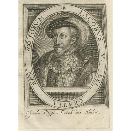 J. Janszoon, Portrait of King James V of Scotland, 1615, Paper For Sale - Image 6 of 6