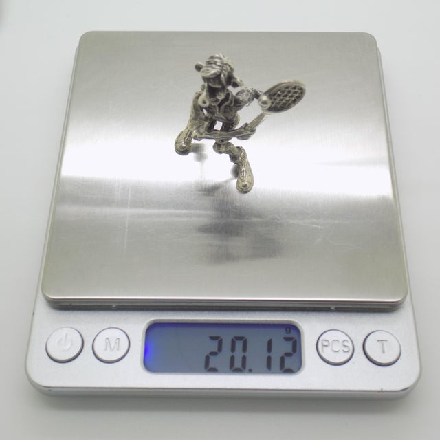 Vintage Italian Silver 800 Cartoonish Tennis Player Figurine by Raspini, Arezzo, 1970s For Sale - Image 10 of 13