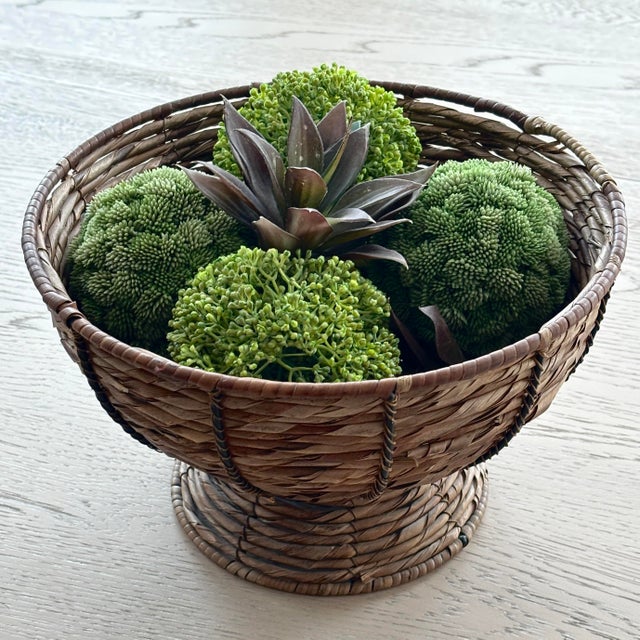 Oversized 21" Round Statement Bowl: An impressive 21-inch wide, 11.5-inch deep bowl woven with a chunky, thick water...