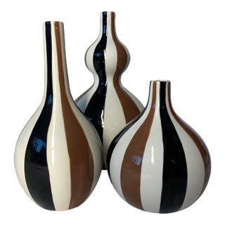 Vintage Jonathan Adler Stripes Vases - Set of 3 For Sale