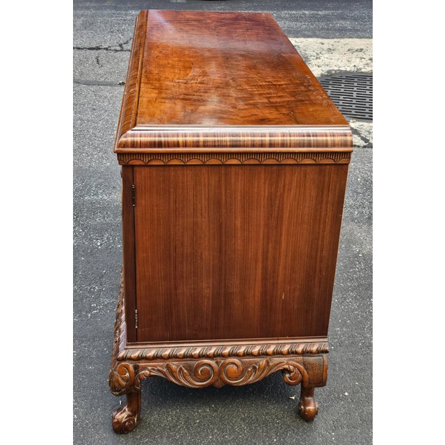 19th Century Refinished Vernis Martin Chinoiserie Decorated Carved Mahogany Side Cabinet Buffet For Sale In Washington DC - Image 6 of 9