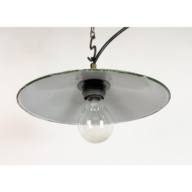 1950s Industrial Green Enamel Light, 1950s For Sale - Image 5 of 17