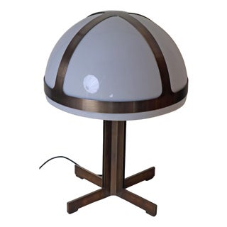 Large Mid-Century Modern Mushroom Lamp in Bronze & Acrylic Glass, 1970s For Sale