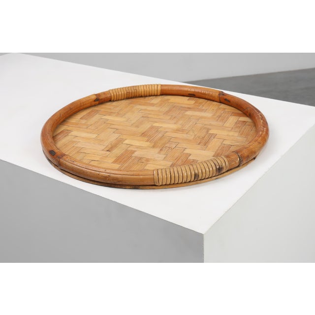 Mid-Century Bamboo Serving Tray, France, 1960s For Sale - Image 4 of 11