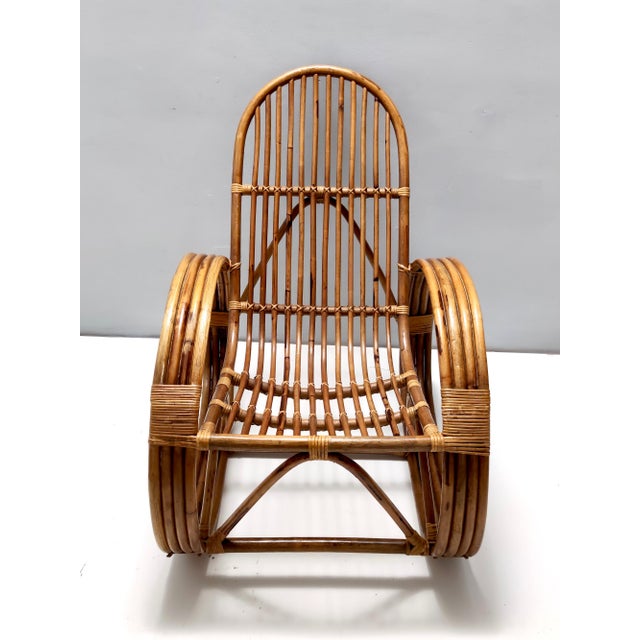 1970s Vintage Bamboo Rocking Chair, 1970s For Sale - Image 5 of 11