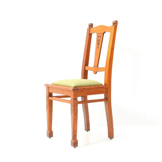 Arts & Crafts Art Nouveau Oak Side Chair by Kobus de Graff, 1900s For Sale - Image 5 of 9