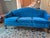 Restored Vintage Chippendale Style Camelback Sofa in Blue Velvet For Sale - Image 18 of 18