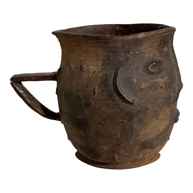 African Tribal Kuba Wooden Cup Figural Head For Sale