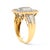 Haus of Brilliance 10K Yellow Gold 1.0 Cttw Diamond Vintage Inspired Baguette-Cut Double Halo Emerald-Shaped Frame Cocktail Ring (I-J Color, I1-I2 Clarity) - Size 6-1/2 For Sale - Image 4 of 7