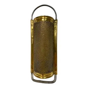 Gigantic Vintage Brass Double Handled Half Round Kitchen Grater From Germany