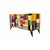 Dresser with six drawers, entirely handmade, wooden frame covered in multicolored Murano glass tiles; profiles, handles,...