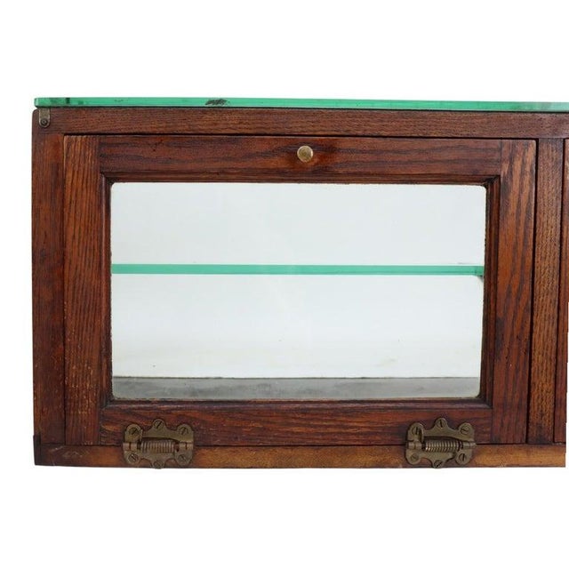 Wood Antique Oak & Beveled Glass Country Store Table Top Candy Display Case C1910 For Sale - Image 7 of 10