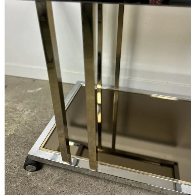 Service / Roller Table in Chromed and Golden Brass from Belgo Chrom / Dewulf Selection, 1960s For Sale - Image 10 of 13