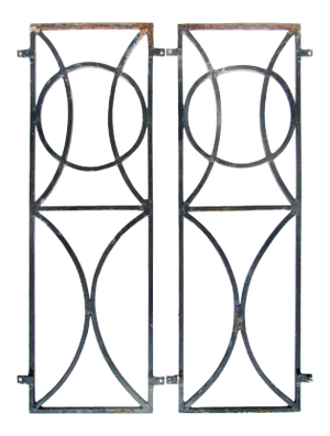 Art Deco Iron Architectural Elements, Pair